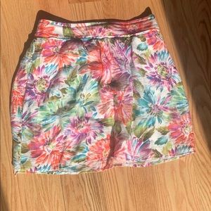 Ann Taylor Loft Bright, Floral A-Line Skirt
